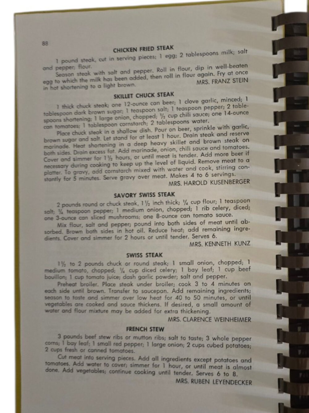 Vintage Fredericksburg TX Home Kitchen Cookbook 12th Ed Spiral PTA Recipes - Picture 10 of 13